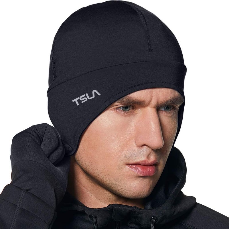 TSLA Men and Women Thermal Fleece Skull Cap, Winter Ski Cycling Under Helmet Liner, Running Beanie Hat - Image 1